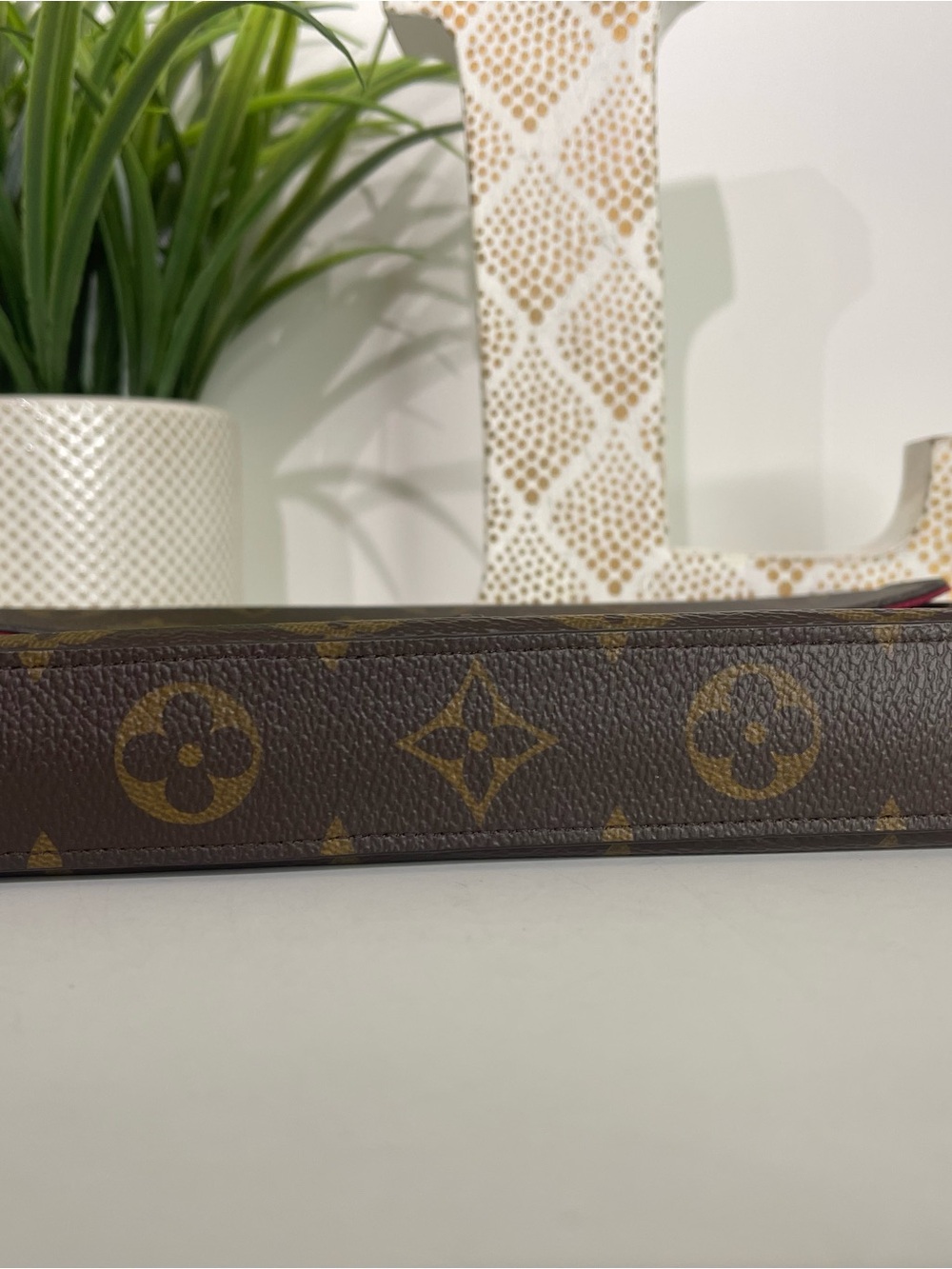 Louis Vuitton Brown Monogram Felicie Pouchette w/ Gold Chain - Picture 5 of 7